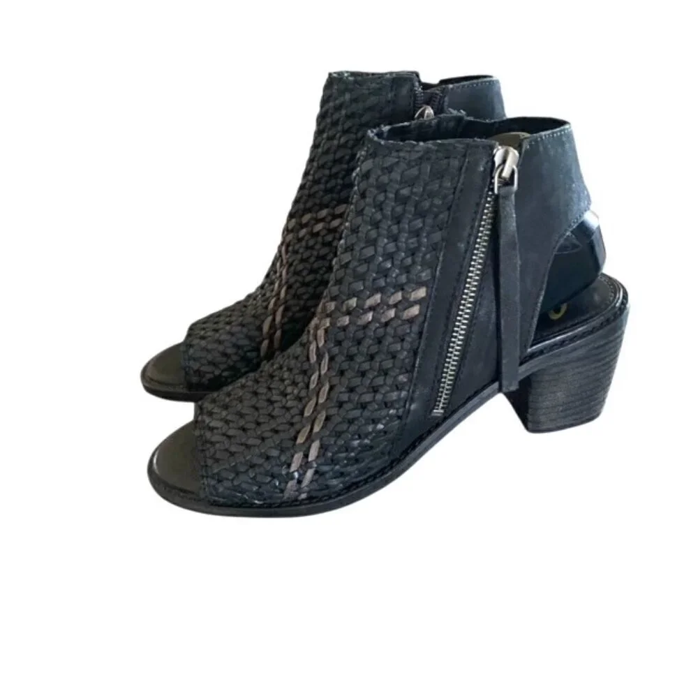 NWT Sam Edelman Cooper Woven Open Toe Bootie 9